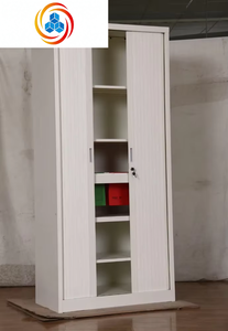 Armoire de rangement métallique à 2 portes avec volet roulant, meuble de bureau en acier, armoire à roulettes, porte enroulable, armoire de classement métallique - Product Image 3
