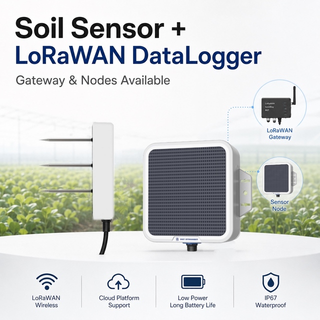 Low Power IoT LoRaWAN Protocol | 3-in-1 Temp/Moisture/EC | IP68 Waterproof | Real-time Soil Monitoring Precision Agriculture |