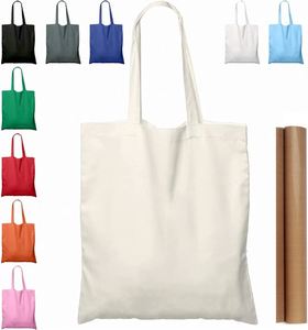 Sacs fourre-tout en toile de couleur unie personnalisables - Sacs fourre-tout en toile personnalisés, sacs à bandoulière en toile, sacs en toile personnalisés simples - Product Image 2