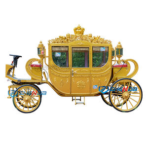 Golden Royal Horse Carriage Wagon <span class=keywords><strong>Voiture</strong></span> électrique de loisirs Citrouille électrique Calèche tirée par des chevaux Prix de <span class=keywords><strong>location</strong></span> - Product Image 5