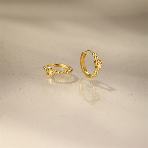 Pendientes de Aro de Moda 925, Pendientes Creativos Brillantes con Forma de Corazón Redondo de Lujo para Mujer - Product Image 3