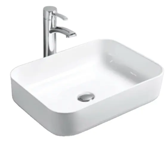 Ceramic Art Basin Factory Direkt verkauf Sanitär-Arbeits platte Weiße Farbe Quadratisches Waschbecken