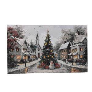Décoration murale moderne pour arbre de Noël, LED, multicolore, 45x76cm, impression sur toile, <span class=keywords><strong>peinture</strong></span> aquarelle - Product Image 2