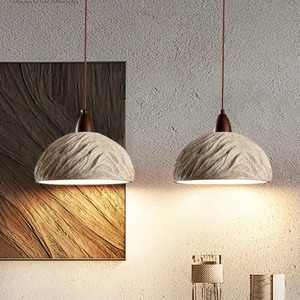 Luminaire suspendu de style japonais Wabi Sabi pour restaurant, <span class=keywords><strong>en</strong></span> bois et ciment, pour chambre à coucher, îlot de cuisine, comptoir de bar, petit lustre - Product Image 5