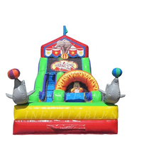 Le monde animal gonflable videur maison toboggan cirque toboggan sec gonflable pour les enfants à vendre