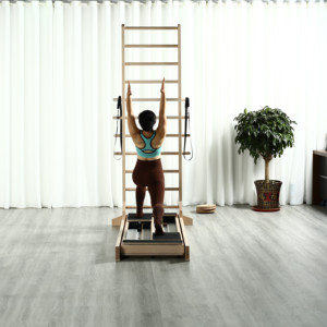 Équipement professionnel <span class=keywords><strong>de</strong></span> studio <span class=keywords><strong>de</strong></span> gym commercial : Reformer Pilates à baril et échelle bidirectionnelle réglable et durable pour <span class=keywords><strong>la</strong></span> santé - Product Image 1