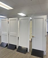 Porte en bois massif pré-montée 32x80, style Shaker moderne, blanc apprêté, pour chambre à coucher