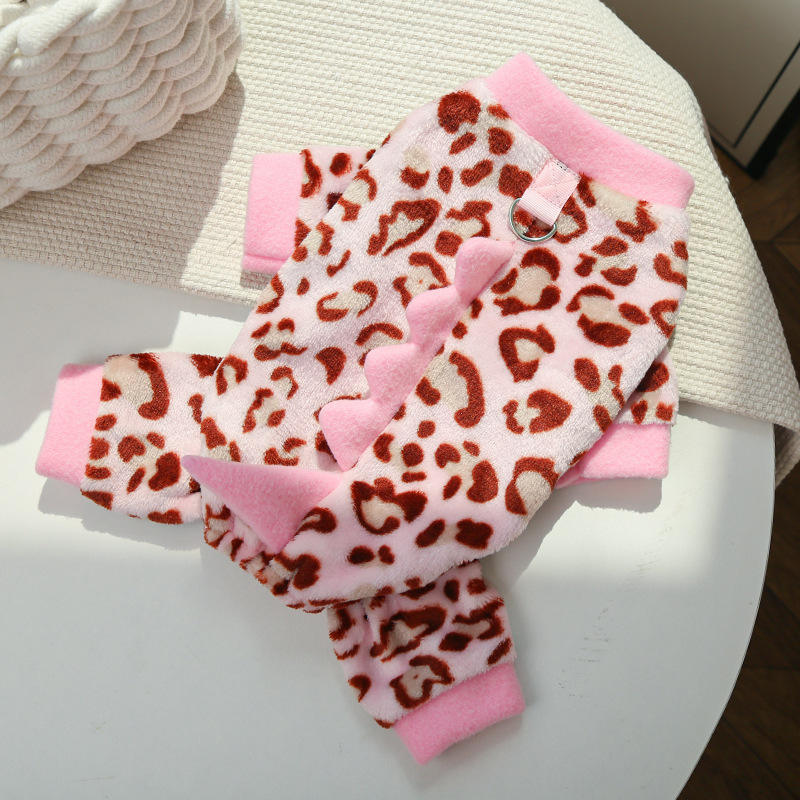 497 dinosaure à quatre pattes imprimé léopard poudré