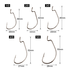 Hameçon de <span class=keywords><strong>pêche</strong></span> Spinpoler pour appâts souples, hameçon barbelé décalé en acier à haute teneur en carbone, hameçon pour vers, pour montages Texas et Carolina, eau salée - Product Image 3