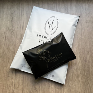 Custom Matte Black Poly Mailers Gold Logo Printed <b>Waterproof</b> Self Seal Shipping Envelopes For Clothing Cosmetic Boutique - Product Image 5