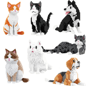 Nuevos Modelos 3D de Plástico de Cachorros, Gatos, Perros Persas, <span class=keywords><strong>Mini</strong></span> Bloques de Construcción de Animales, <span class=keywords><strong>Beagle</strong></span>, Ragdoll, Gato Tabby, Juguetes de Bloques de Construcción - Product Image 1