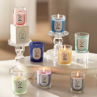 Bougie en cire végétale parfumée sans fumée, style nordique, pot en verre, luxe minimaliste, style Ins, décoration d'intérieur, cadeau idéal pour anniversaire et fêtes, best-seller