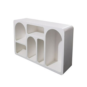Gabinete de exhibición de crema Sala de estar Gabinete de cueva blanco Estante Estantería de piso Almacenamiento de gabinete de porche arqueado simple - Product Image 6