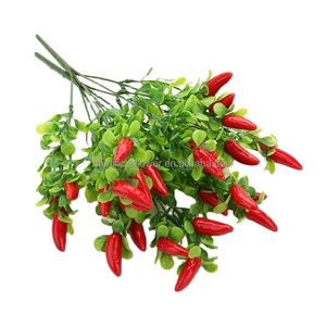 Bouquet de poivron rouge <span class=keywords><strong>en</strong></span> plastique plantes artificielles Simulation poivrons légumes Corsage placé Fruits maison jardin décoration Chili - Product Image 1