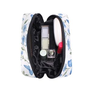 Custom Printed Butterfly Floral Makeup <b>Bag</b> Blue Flower Cosmetic Pouch Zipper Wholesale Portable Travel <b>Toiletry</b> Wash <b>Bag</b> - Product Image 5