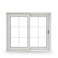 Fenêtres coulissantes en aluminium de petite taille avec grille, en verre trempé, style français, pour la maison