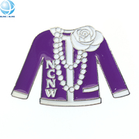 Broche de Sororité Grecque NCNW 1935 du Conseil National des Noirs, en Cristal Violet, pour Femmes, Accessoires, Charme, Bijoux, Cadeaux