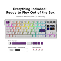 Teclado Mecánico Programable MiraBox K1 Pro con 6 Teclas LCD, 3 Perillas, Interruptores RGB Intercambiables en Caliente