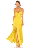 Robe de soirée personnalisée OEM, robe longue en satin sexy pour femmes, col en V, sans manches, fente, dos nu