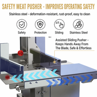 Heavy Duty Commercial Bone Saw Machine Stainless Steel Meat Band Saw for Frozen Beef Pork Ribs Butcher Food Processing
