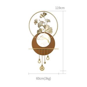 Sculpture <span class=keywords><strong>murale</strong></span> en métal 3D moderne en forme de grandes feuilles de ginkgo, artisanale, art déco, articles de décoration pour le salon - Product Image 6