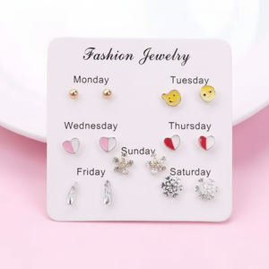 Tending gotico elegante donna Set di gioielli cuore croce strass in lega orecchini placcato oro vendita calda all'ingrosso - Product Image 1