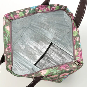 Sac fourre-tout en fibre de polyester douce, grande capacité, réutilisable, sac à main pour femme, imprimé fleurs, sac à main respectueux de l'environnement - Product Image 5