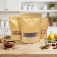 Sacs d'emballage à fermeture éclair Pochette en papier kraft avec fenêtre Sacs d'emballage à fermeture éclair pour les petites entreprises