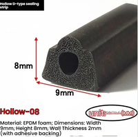 Tira de Sellado de Goma EPDM Semicircular Hueca, Impermeable y Antipolvo, Disponible en Tamaño, Color y Dureza Personalizados, Corte a Medida para Puertas y Ventanas
