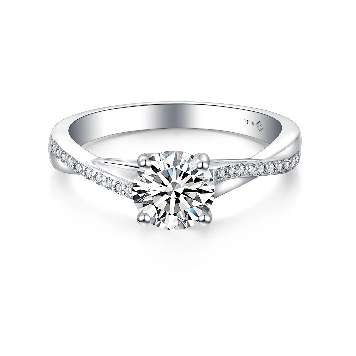 925女性1 Ct VVSモアッサナイト結婚指輪スライバードロップシッピング卸売ファッション高品質シルバークラシックダイヤモンドROHS