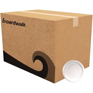 Assiettes en papier écologiques Boardwalk de 6 pouces de diamètre, blanches, 1 000 par carton, pour restaurants, fêtes et événements de mariage - Product Image 1