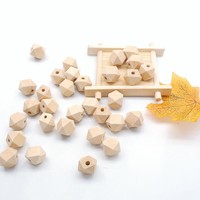 Bijoux en chaîne pour sucette biologique 18mm en bois de hêtre perles hexagonales en stock écologique pour bébé