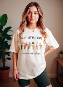 T-shirt per la festa internazionale della donna, casual, vestibilità ampia, 100% cotone, girocollo, manica corta, primavera estate - Product Image 2