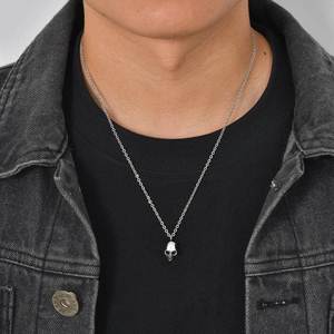 <span class=keywords><strong>Collar</strong></span> con Colgante de Calavera Pequeña, Estilo Punk Gótico, Personalizado, de Acero Inoxidable, Impermeable, para Hombre, Venta al por Mayor - Product Image 5