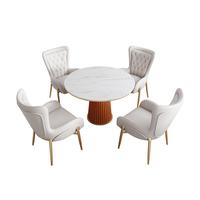 Ensemble de table et de chaises en cuir synthétique de luxe moderne de haute qualité pour la salle à manger, la maison, le café, l'hôtel, le salon, le café