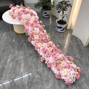 Chemin de table en fleurs artificielles en soie de haute qualité pour mariages, chemins de table en fleurs artificielles de qualité - Product Image 6