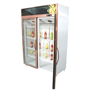 Vitrine réfrigérée à double porte vitrée, refroidie par air, pour boissons, réfrigérateur vertical pour supermarché, idéal pour l'affichage de jus, de lait et de toutes les boissons - Product Image 3