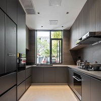 Meubles de maison complets sur mesure de style minimaliste moderne Benovo, écologiques, en panneaux de particules, unités de rangement en acrylique en forme de L