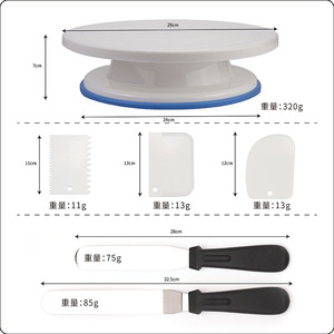 ชุดจานหมุนตกแต่งเค้ก 6 ชิ้น พร้อมไม้พายสำหรับทำขนมและตกแต่ง - Product Image 3