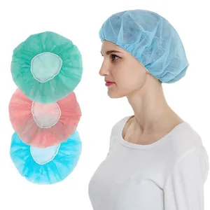 Non Woven Blue Disposable Mob Cap Head Cover Food Industry