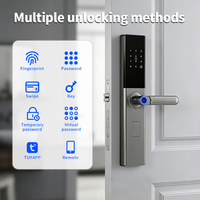 Serrures de porte intelligentes Tuya TTLOCK App WiFi BLE Empreinte digitale Bouton de porte Clé Carte Accès Alliage d'aluminium Haute Sécurité Portes en bois Cloud