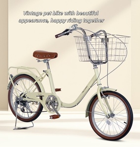 Vélo urbain pour hommes et femmes avec vélo pour animaux de compagnie de 20 pouces en acier à haute teneur en carbone vélo de ville à 7 vitesses vélos de navettage pour étudiants du collège - Product Image 4