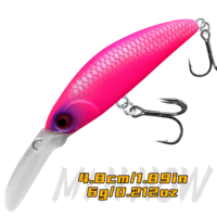 1 leurre minnow coulant, 4,8 cm 6g, leurre dur artificiel imitation micro-creature à longue paleteuse pour la pêche en eau douce
