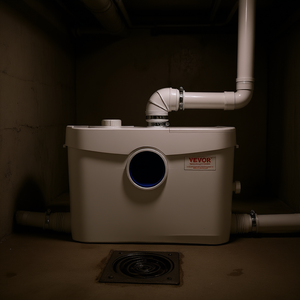 Système de toilettes macératrices Vevor 700W avec pompe, design industriel monobloc en plastique, à montage au sol pour sous-sol - Product Image 2