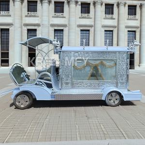 Gold Leaf <b>Paint</b> Black Luxury Horse Drawn Funeral Carriage Steel <b>Frame</b> Solid Rubber Tires - Product Image 2