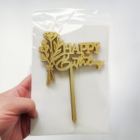 Lot de 10 décorations personnalisées en acrylique pour gâteaux et cupcakes Joyeux Anniversaire – Fournitures et décorations pour fêtes d'anniversaire en gros