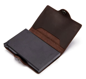 Gran oferta, organizador de tarjetas de visita Vintage personalizado, tarjeteros de crédito con bloqueo RFID con Material de cuero con función Never-Drop - Product Image 5