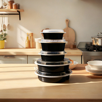 Contenants alimentaires jetables en plastique pour micro-ondes, sans BPA, boîte à lunch jetable