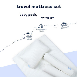 Surmatelas pour lit de voyage Baby Luna avec mousse à mémoire de forme et housse en tissu de fibre de bambou - Product Image 1