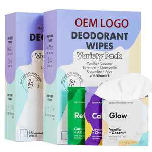 <span class=keywords><strong>Lingettes</strong></span> <span class=keywords><strong>déodorantes</strong></span> anti-transpirantes biodégradables emballées individuellement pour le corps - Product Image 1